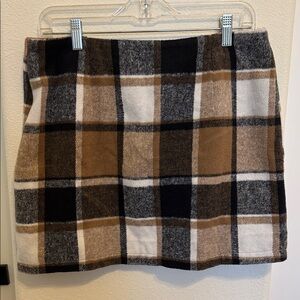 Plaid Brown and Black Women's Skirt